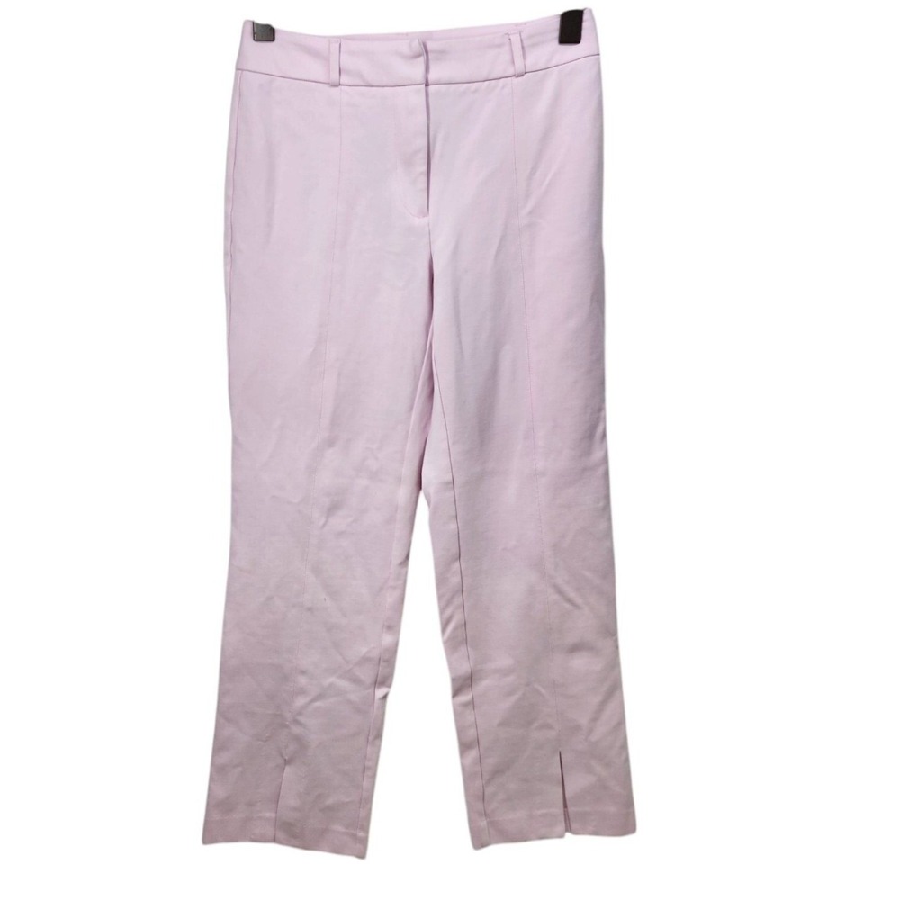 J.McLaughlin Lexi Ankle Pants Women 0 Pink Ponte Knit Split Hem Stretch Trousers